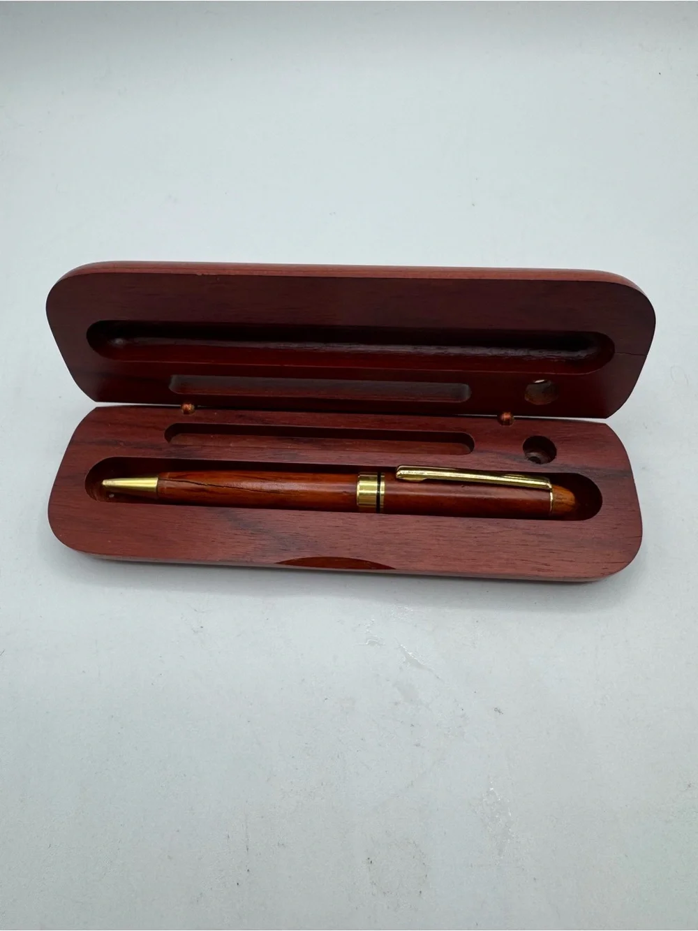 Vintage Wood Pen with Matching Case / Business Card Holder